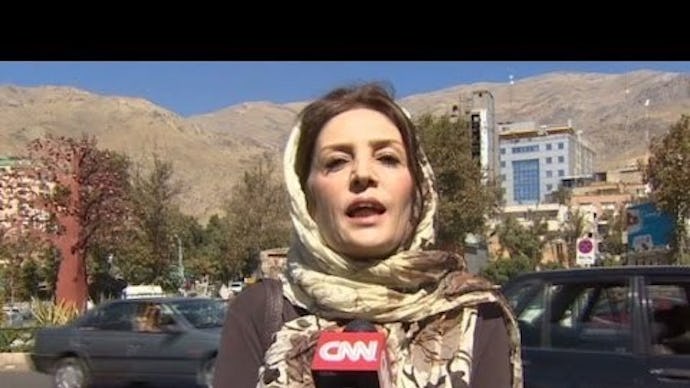 A woman in Iran being interviewed about what she really thinks of Americans