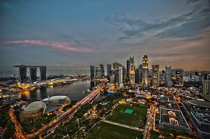 An aerial view of a city in Singapore, with faster internet than the U.S.