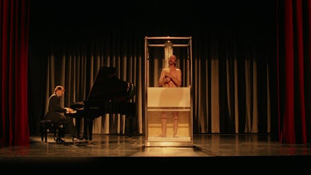 A shower opera scene from the movie 'To Rome With Love.'