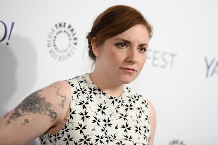 Lena Dunham who will be partnering with Imzy, posing for a photo 