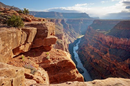 A view of the most famous National Park in North America, the Grand Canyon on a sunny day