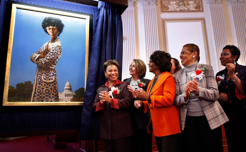 Picture of Shirley Chisholm and women applauding