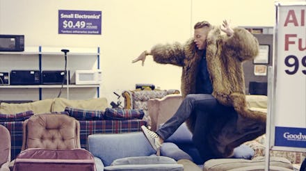 Macklemore in the music video for 'Thrift Shop'