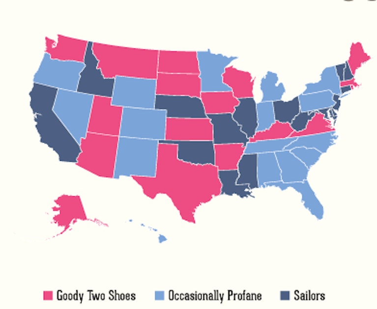 Which State Curses The Most Check This Map 