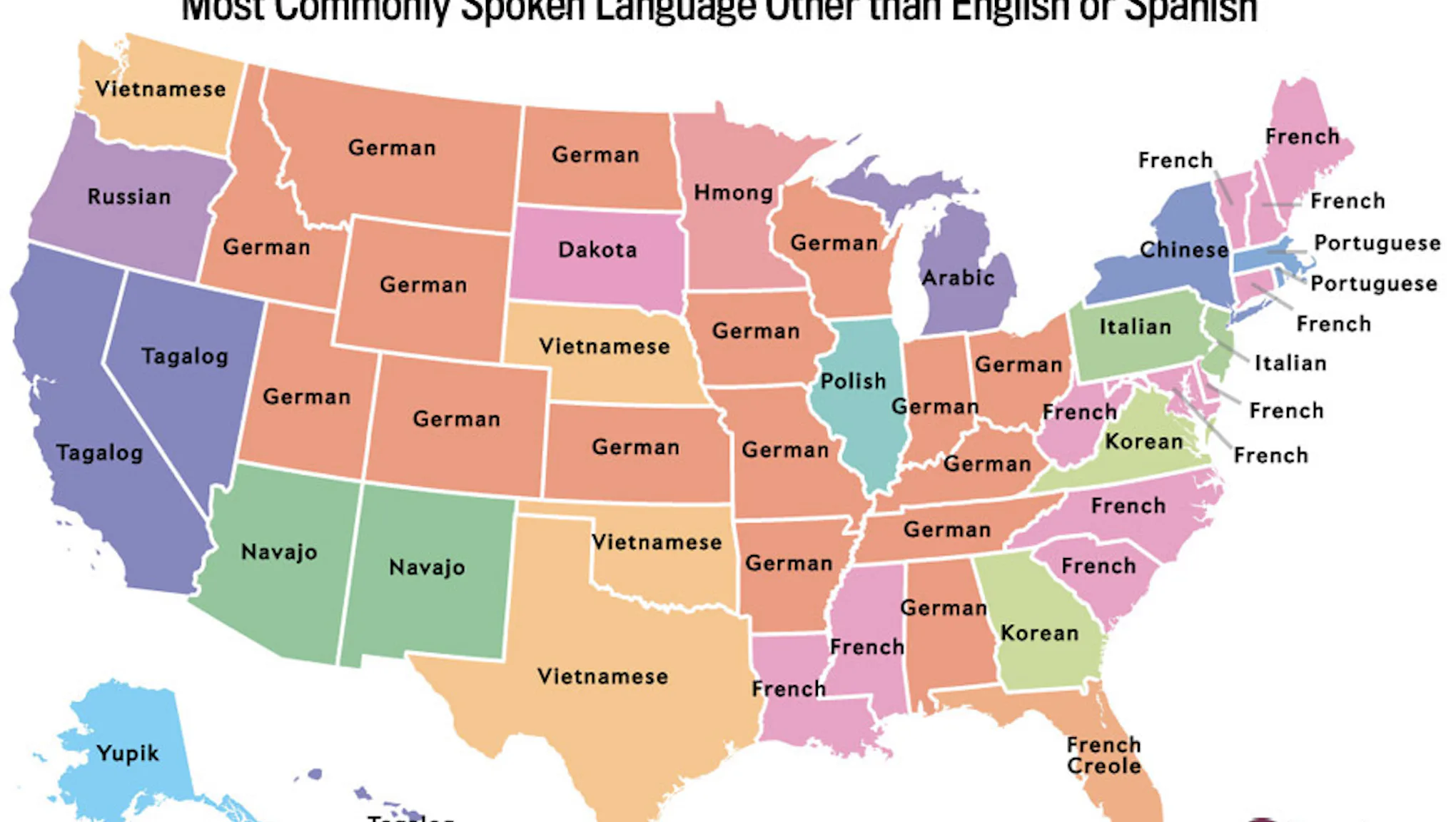 The Most Common Language Spoken in Your State, Besides English and Spanish