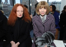 Grace Coddington and Anna Wintour at New York Fashion Week