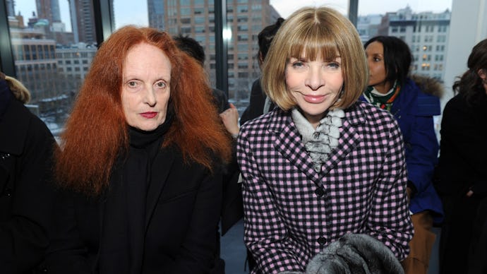 Grace Coddington and Anna Wintour at New York Fashion Week