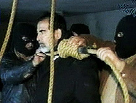 Screenshot of Video of Saddam Hussein's Execution.