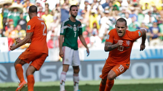 Wesley Sneijder during a game of the World Cup