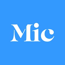 Mic blue logo with white text