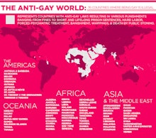 The map of the anti-gay world countries