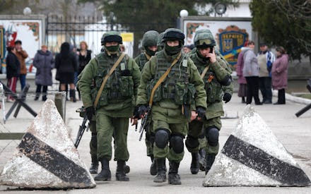 Group of soldiers walking in Ukraine