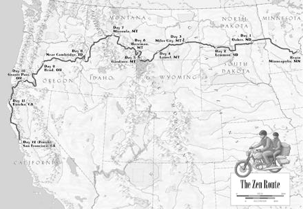 A drive route from the 'Zen and the Art of Motorcycle Maintenance' book