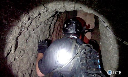 Narcotics officials inside the secret underground tunnels used to smuggle drugs into the U.S.