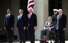 Barack Obama, George W. Bush, Bill Clinton, and Jimmy Carter