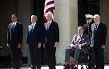 Barack Obama, George W. Bush, Bill Clinton, and Jimmy Carter