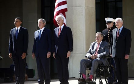 Barack Obama, George W. Bush, Bill Clinton, and Jimmy Carter