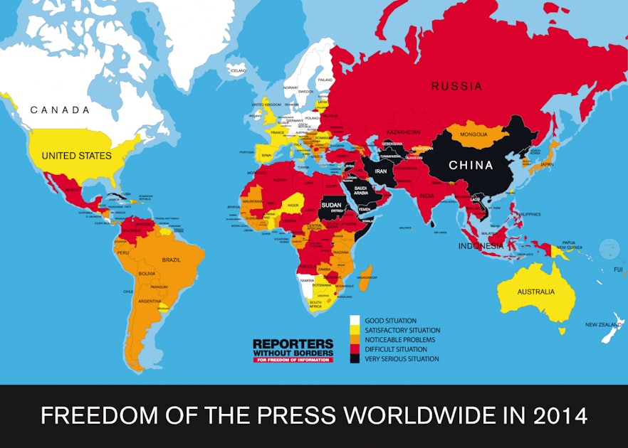 46 Countries Ranked Above America On This Map Of Press Freedom Around