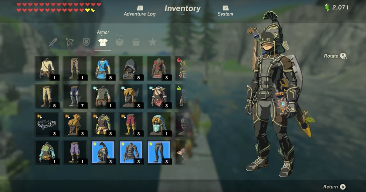 Zelda Breath Of The Wild Rubber Armor How To Get The Shock Resistant Gear