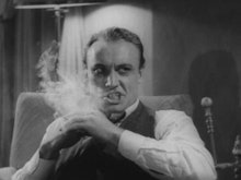 A male character smoking in "Reefer Madness" from 1936, where marijuana smokers are portrayed as men...