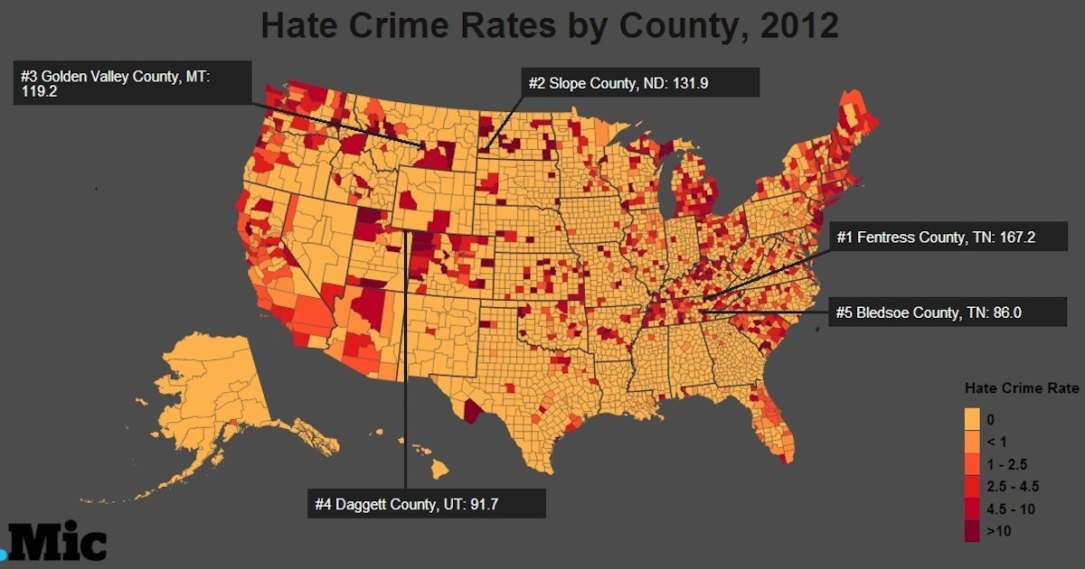 Hate Crime Maps Reveal the Most Prejudiced Places in America.