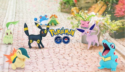 'Pokémon Go' logo and Pokémons on a street