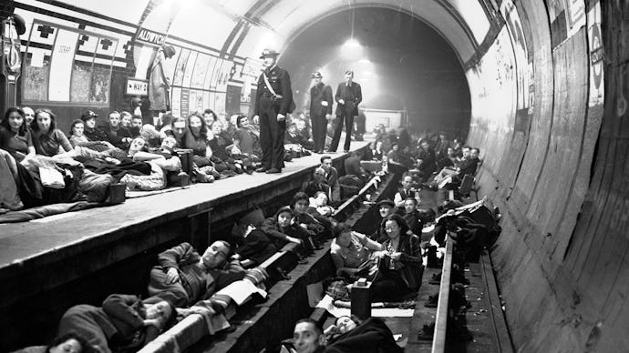 London Underground full of people during bombings