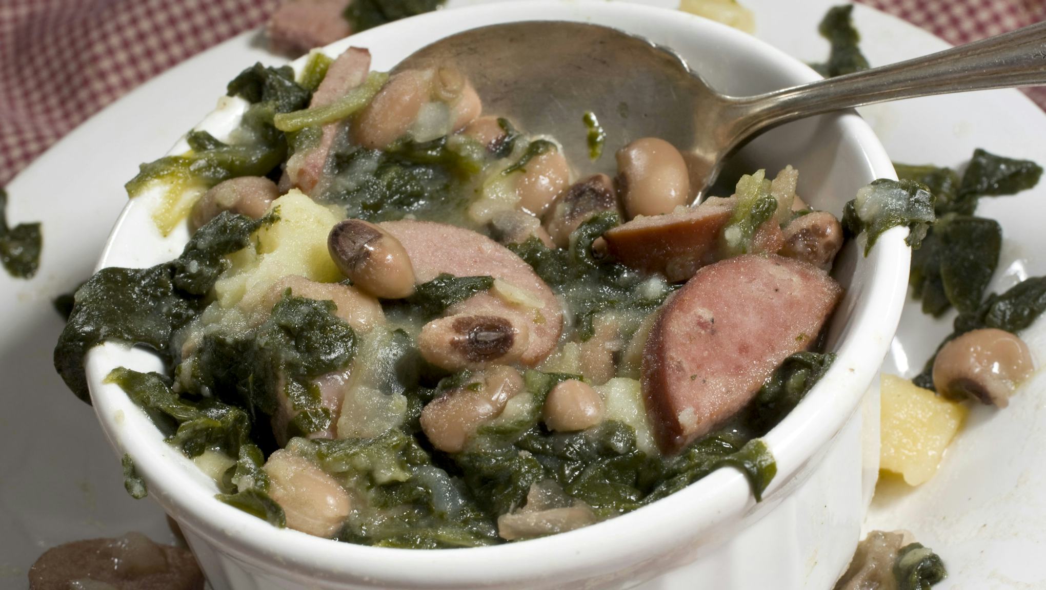 Traditional southern black eyed peas Collard greens and black-eyed peas: The history of why we eat them on New Year's