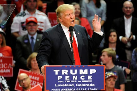 Donald Trump during his campaign speech