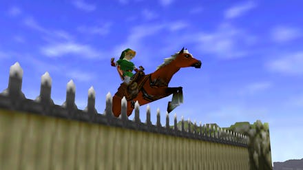 A screenshot from the 1999 video game 'The Legend of Zelda: Ocarina of Time'