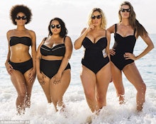 Models of different sizes posing for the Sports Illustrated Swimsuit Cover