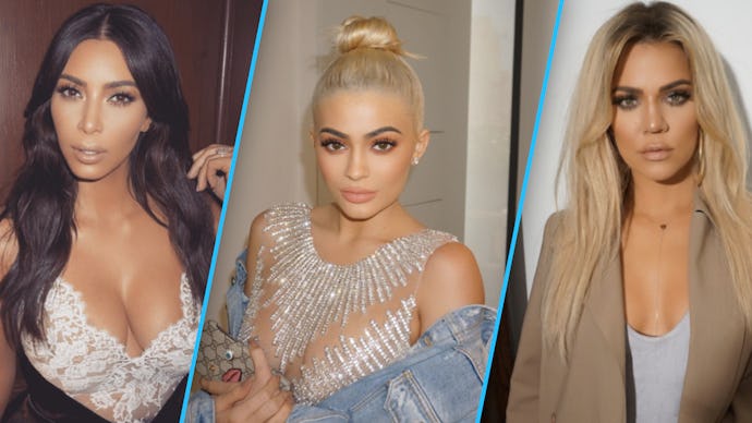 Collage of Kim Kardashian, Kylie Jenner, and Khloé Kardashian