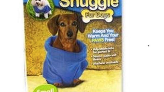 A Snuggie for Dogs packaging, which is currently more popular than Obamacare
