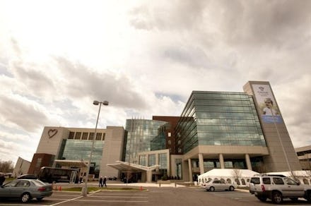 The outside of the hospital where Sarah Bray was barred from seeing her partner