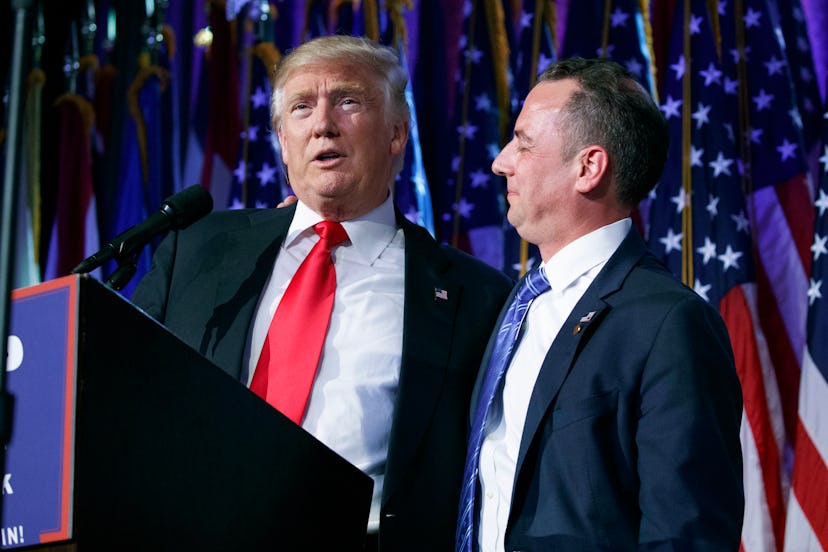 Reince Priebus, the former Chief of Staff, with Donald Trump