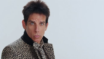 Ben Stiller in a leopard-print jacket in Zoolander 2