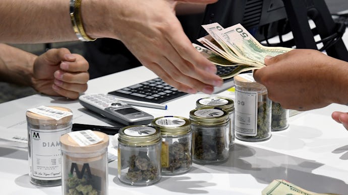 A person selling legal recreational marijuana in Nevada