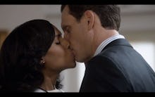 *Scandal’*s Olivia Pope and President Fitzgerald Grant III sharing a kiss