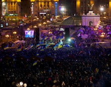 Hundreds of thousands of young, pro-European Ukrainians have taken to the streets of Kiev in protest...