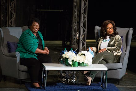 Oprah Winfrey interviewing Stacey Abrams 