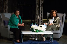 Oprah Winfrey interviewing Stacey Abrams 