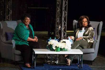 Oprah Winfrey interviewing Stacey Abrams