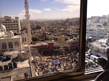 Hostels Sprouting Up in the West Bank of palestine seen from a building window