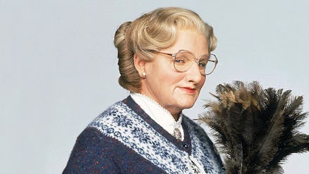 Robin Williams as Mrs. Doubtfire in the movie 'Mrs. Doubtfire'