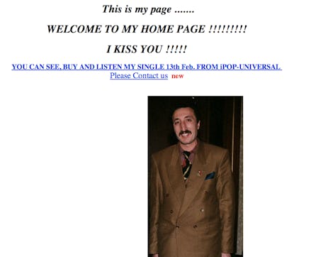 Landing page of the first online celebrity Mahir Cagri, from a website called "ikissyou.org", where ...
