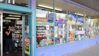 The outside of a dying feminist bookstore in America