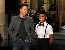 Edward Norton and Janelle Moane on Saturday Night Live