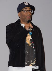 Spike Lee talking about certification into a microphone