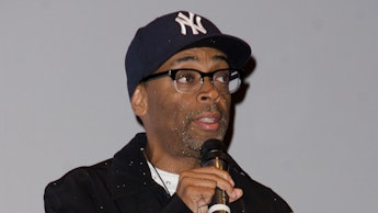 Spike Lee talking about certification into a microphone