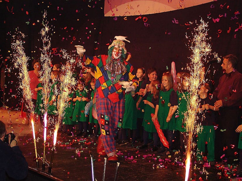 Clown performance in the Serbian city called Subotica 